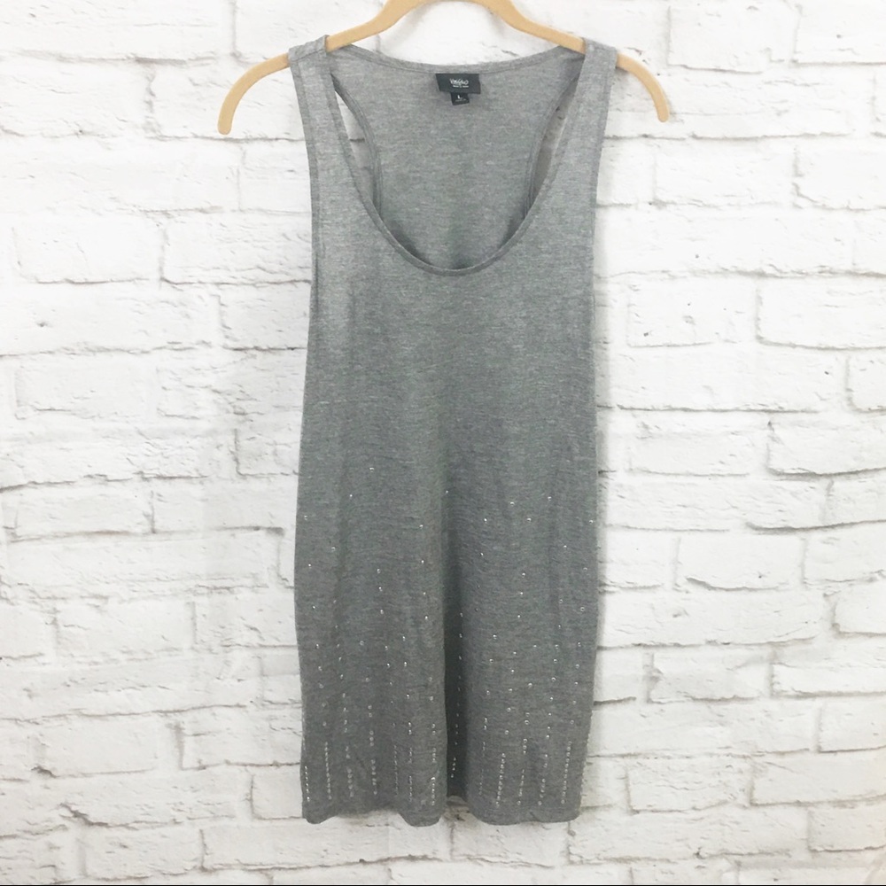 Mossimo Gray Tank top silver bling L Large grey LN